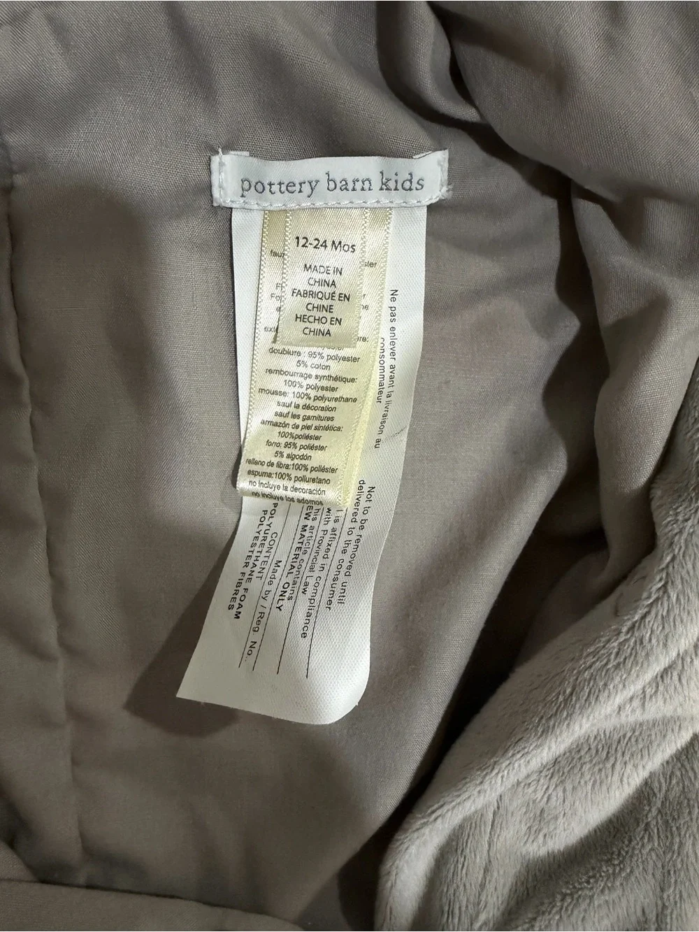 POTTERY BARN ELEPHANT COSTUME 12-24 MONTH - Picture 3 of 3